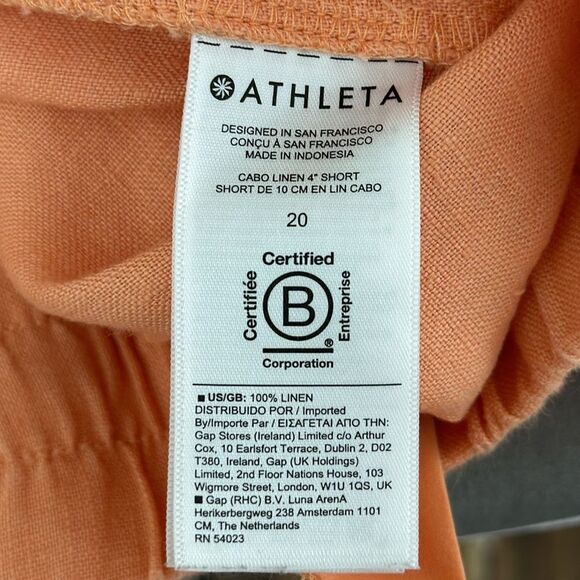 Athleta Cabo Linen Shorts Size 20  Pockets Drawstring Waist - Picture 9 of 9